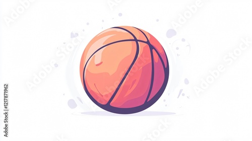 Flat Design Basketball Ball Sport Game Icon Vector Illustration