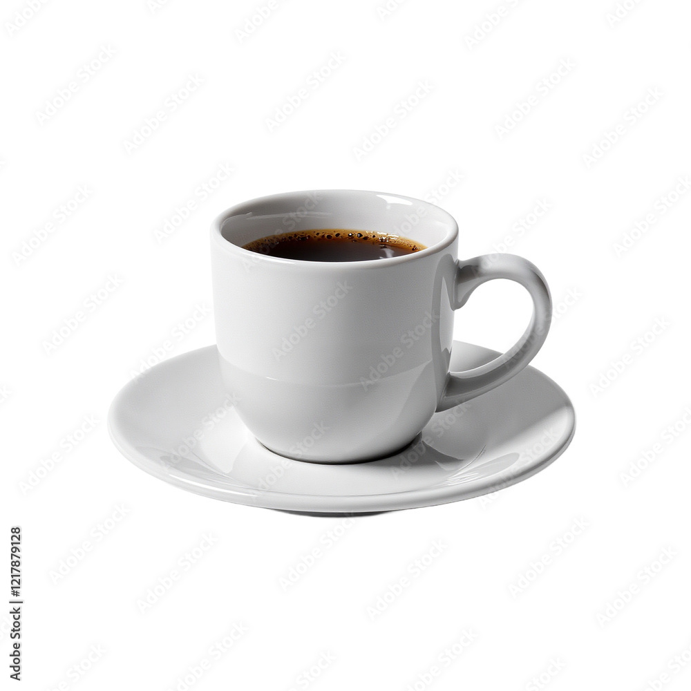White coffee cup with saucer on white background White coffee cup with saucer on white background