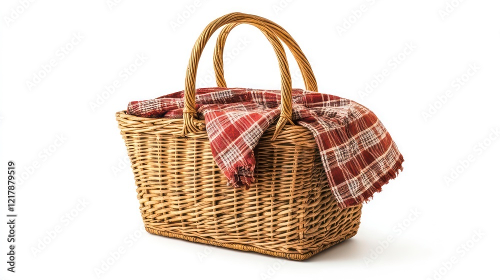 Picnic basket isolated on white background Picnic basket isolated on white background