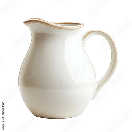 Elegant transparent ceramic milk jug isolated against a clean background for home or cafa decoration, Milk or cream jug isolated photo