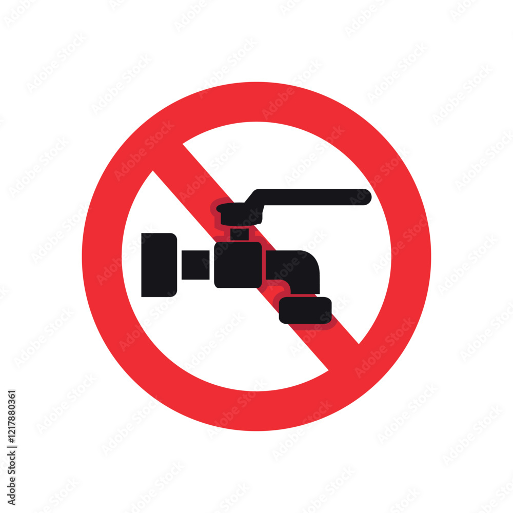 vector illustration of a broken water tap, prohibited from using the water tap. vector illustration of a broken water tap, prohibited from using the water tap.