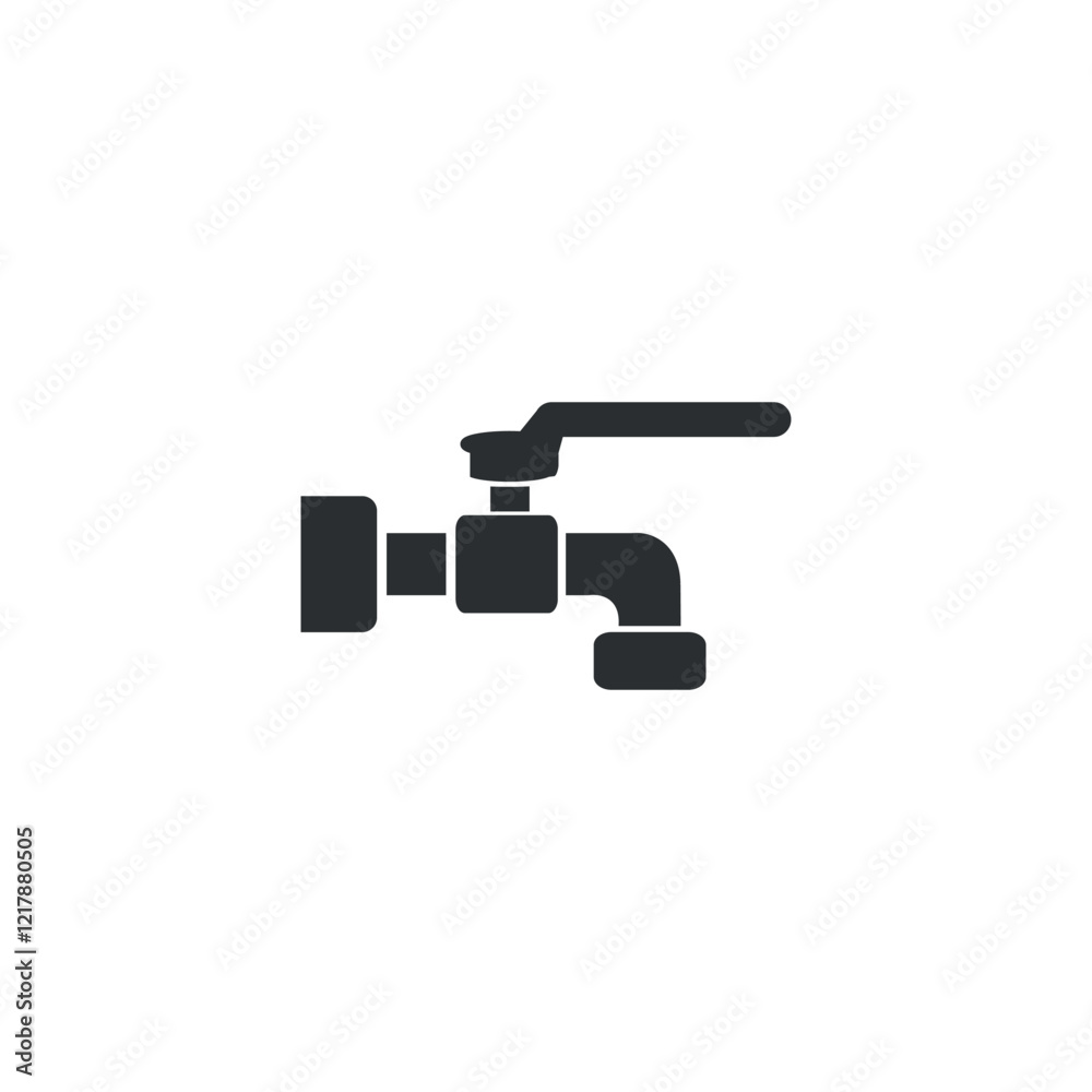 flat design vector illustration of a rotary lever water tap. flat design vector illustration of a rotary lever water tap.