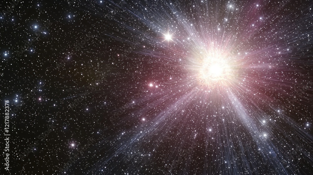 Cosmic explosion in space, stellar background, science fiction Cosmic explosion in space, stellar background, science fiction