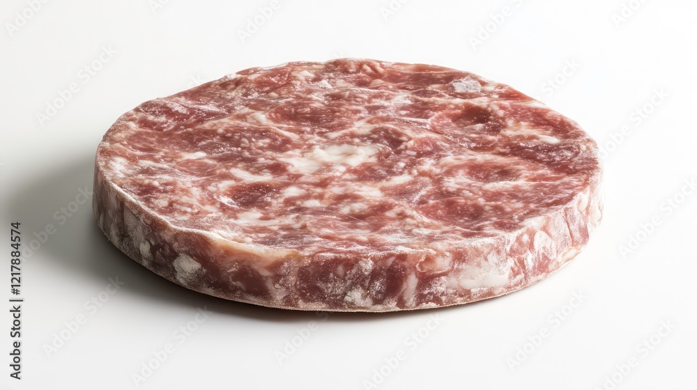 Raw pizza base, perfectly round and ready for toppings, emphasizing its texture, on a white background. Raw pizza base, perfectly round and ready for toppings, emphasizing its texture, on a white background.