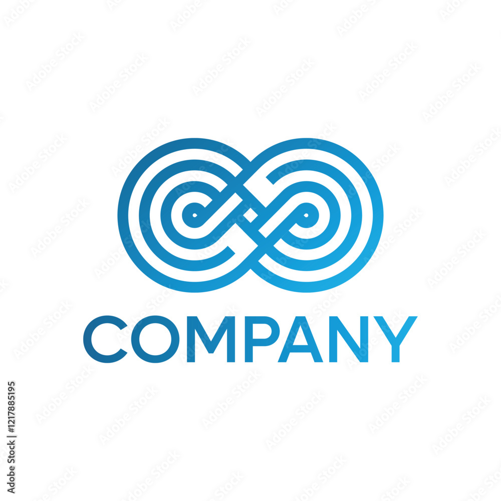Infinity logo design Two interconnected figures symbolizing infinity contact Infinity logo design Two interconnected figures symbolizing infinity contact