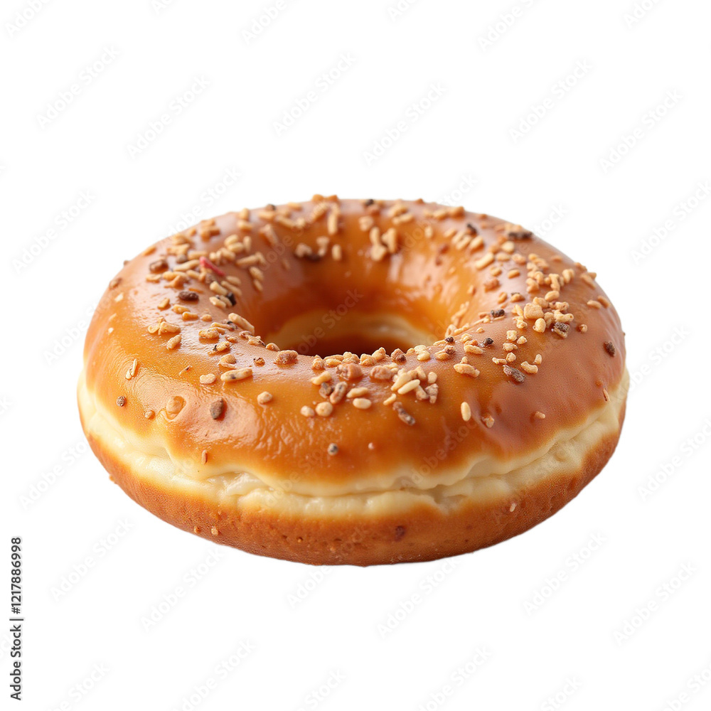 Glazed donut with sprinkles on white background Glazed donut with sprinkles on white background