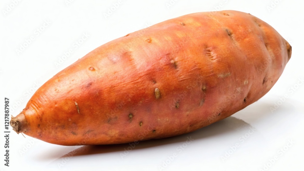 Single sweet potato on a white background Single sweet potato on a white background