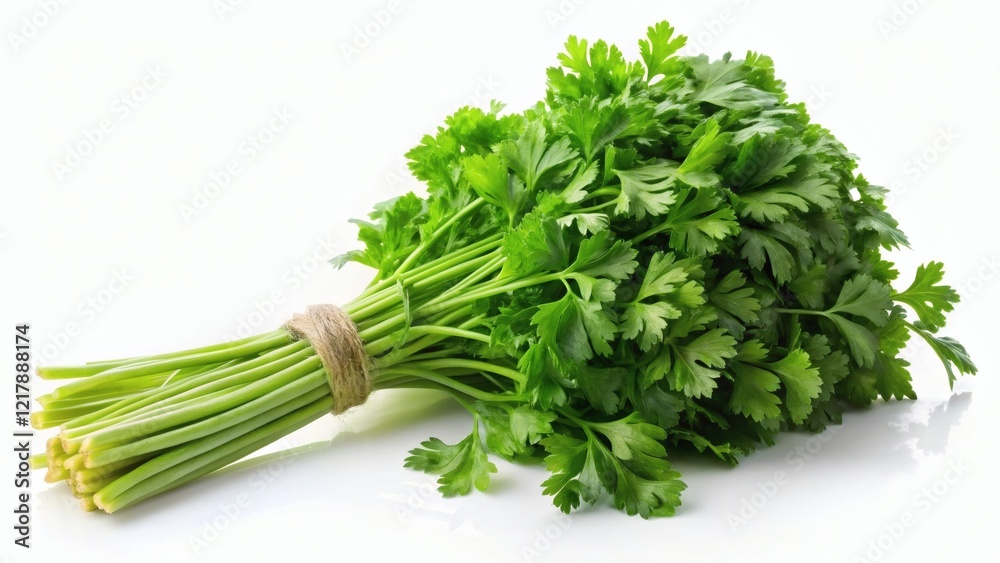 Fresh bunch of parsley on a white background Fresh bunch of parsley on a white background