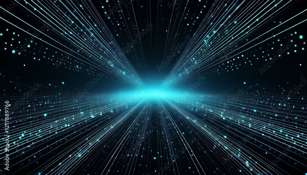 Futuristic glittering in space on black background. Generated image Futuristic glittering in space on black background. Generated image