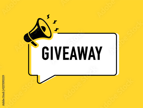 Megaphone with giveaway speech bubble. Loudspeaker. Banner for business, marketing and advertising. Vector illustration