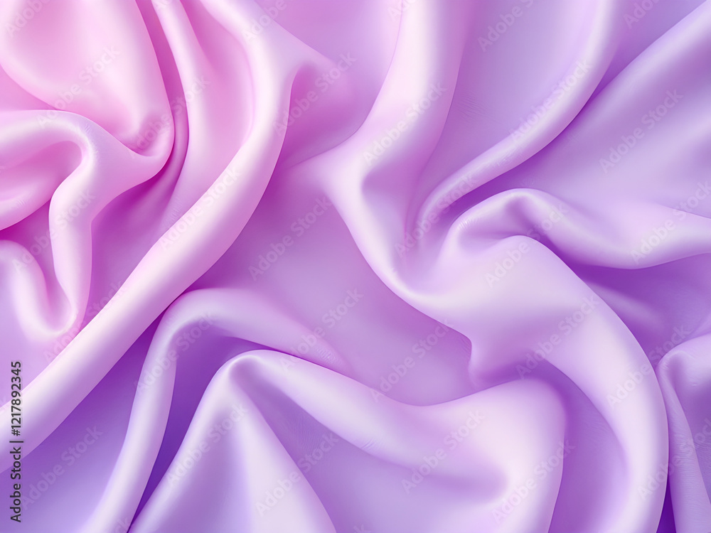 Fototapeta premium Lavender and Pink Satin Fabric with Soft Waves and Elegant Flowing Design