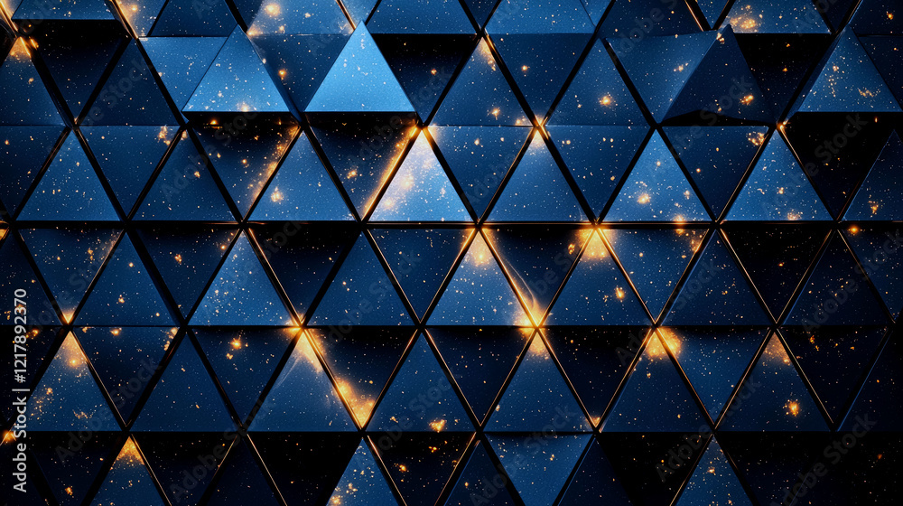 Cosmic Triangles: Dark Blue Abstract Geometric Wallpaper Cosmic Triangles: Dark Blue Abstract Geometric Wallpaper