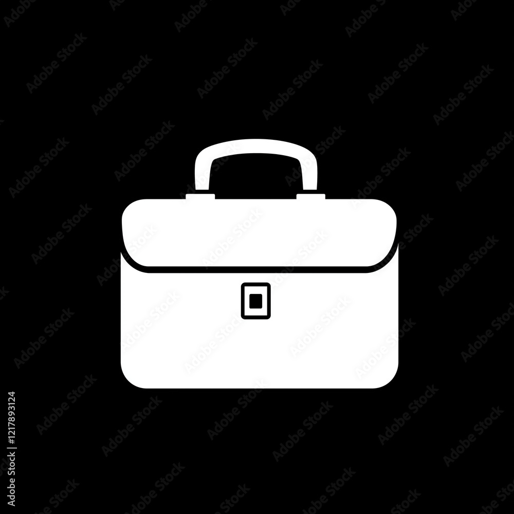 Briefcase icon on black background Briefcase icon on black background