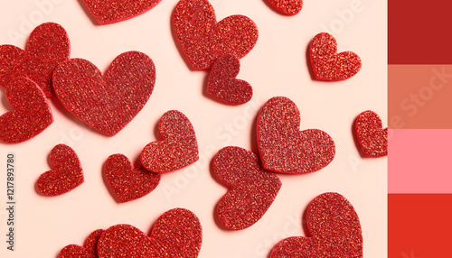 Beautiful hearts made of pa...