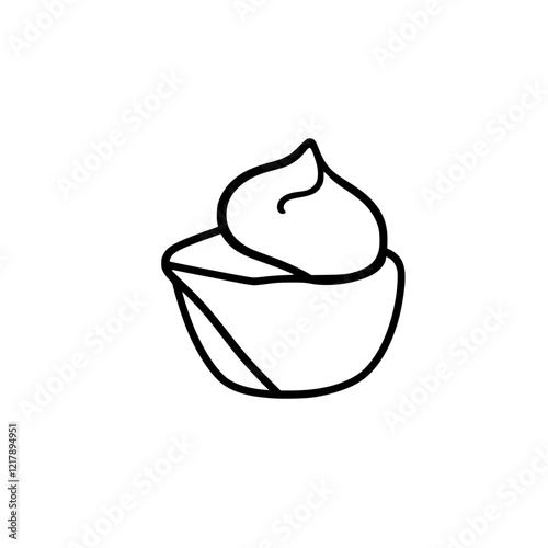 Creamy Dessert Delight: A Whipped Cream Treat in a Bowl. Indulge in this sweet, delicious culinary creation, perfect for satisfying your sugar cravings.
