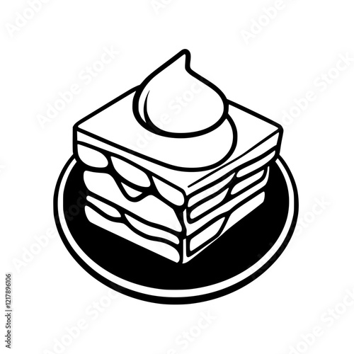 Creamy Layered Cake: A Delicious Dessert. Indulge in this sweet treat, perfect for satisfying your cravings. This mouth-watering pastry is a culinary masterpiece.