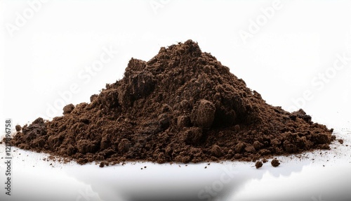 a pile of soil isolated white background