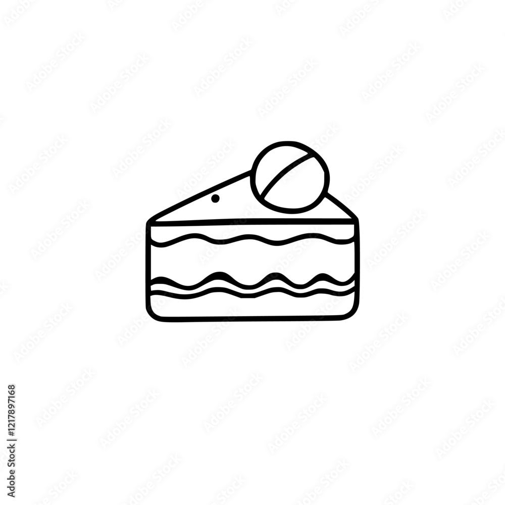 A delectable slice of cake, layered and adorned with a candy, a perfect dessert for any occasion. This image is ideal for food blogs, bakery websites, and culinary publications. A delectable slice of cake, layered and adorned with a candy, a perfect dessert for any occasion. This image is ideal for food blogs, bakery websites, and culinary publications.