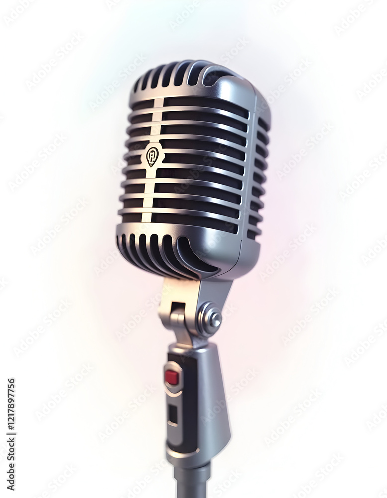 Fototapeta premium vintage microphone isolated on white