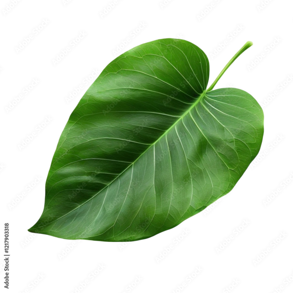 Obraz premium Fresh green leaf isolated on white background