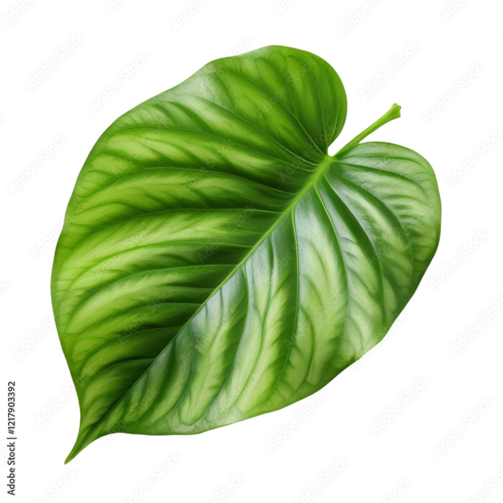 Obraz premium Green fresh leaf isolated on white background
