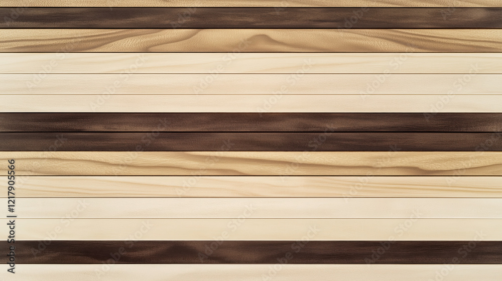 Seamless Texture of Horizontal Wooden Panels with Alternating Soft Beige and Deep Brown Tones, Smooth Finishes, and Subtle Grain Patterns for a Contemporary Minimalist Style Seamless Texture of Horizontal Wooden Panels with Alternating Soft Beige and Deep Brown Tones, Smooth Finishes, and Subtle Grain Patterns for a Contemporary Minimalist Style