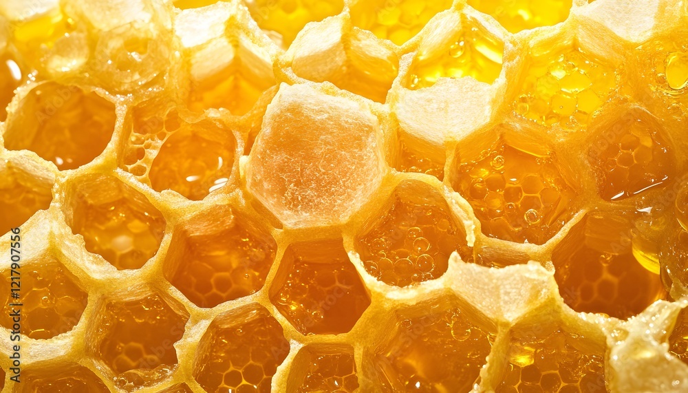 Golden Honeycomb Filled With Sweet Honey Golden Honeycomb Filled With Sweet Honey