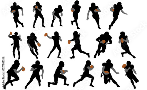 Football and football players' silhouette