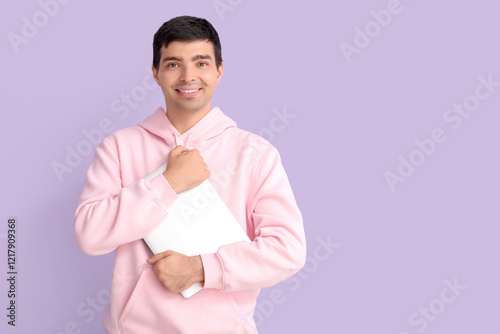 Male programmer with laptop...