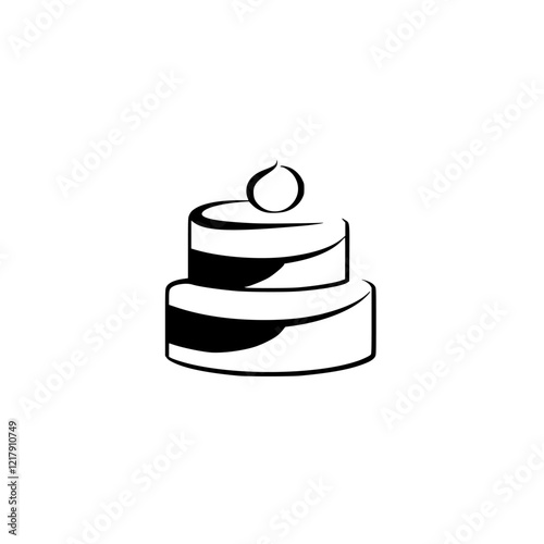 Elegant Two-Layered Cake: A Delicious Dessert for Any Occasion. This image showcases a simple yet sophisticated cake design, perfect for birthdays, weddings, or any celebration.