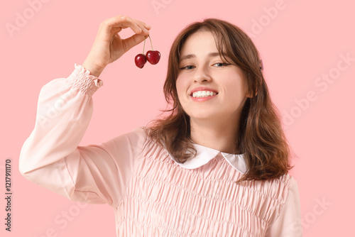 Happy beautiful young woman...