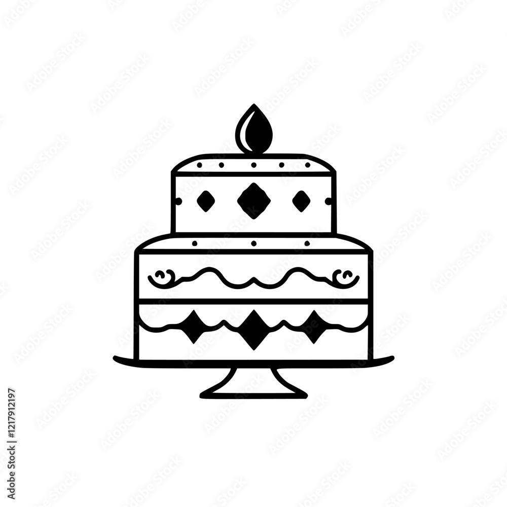 Elegant Two-Layered Cake with Candle: A Delicious Birthday Treat