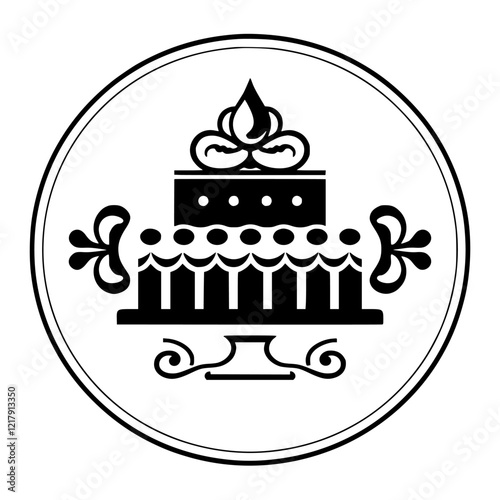 Elegant Black and White Cake Design: A Delicious Visual Treat. Perfect for bakeries, restaurants, and food blogs. This image evokes feelings of celebration and joy.