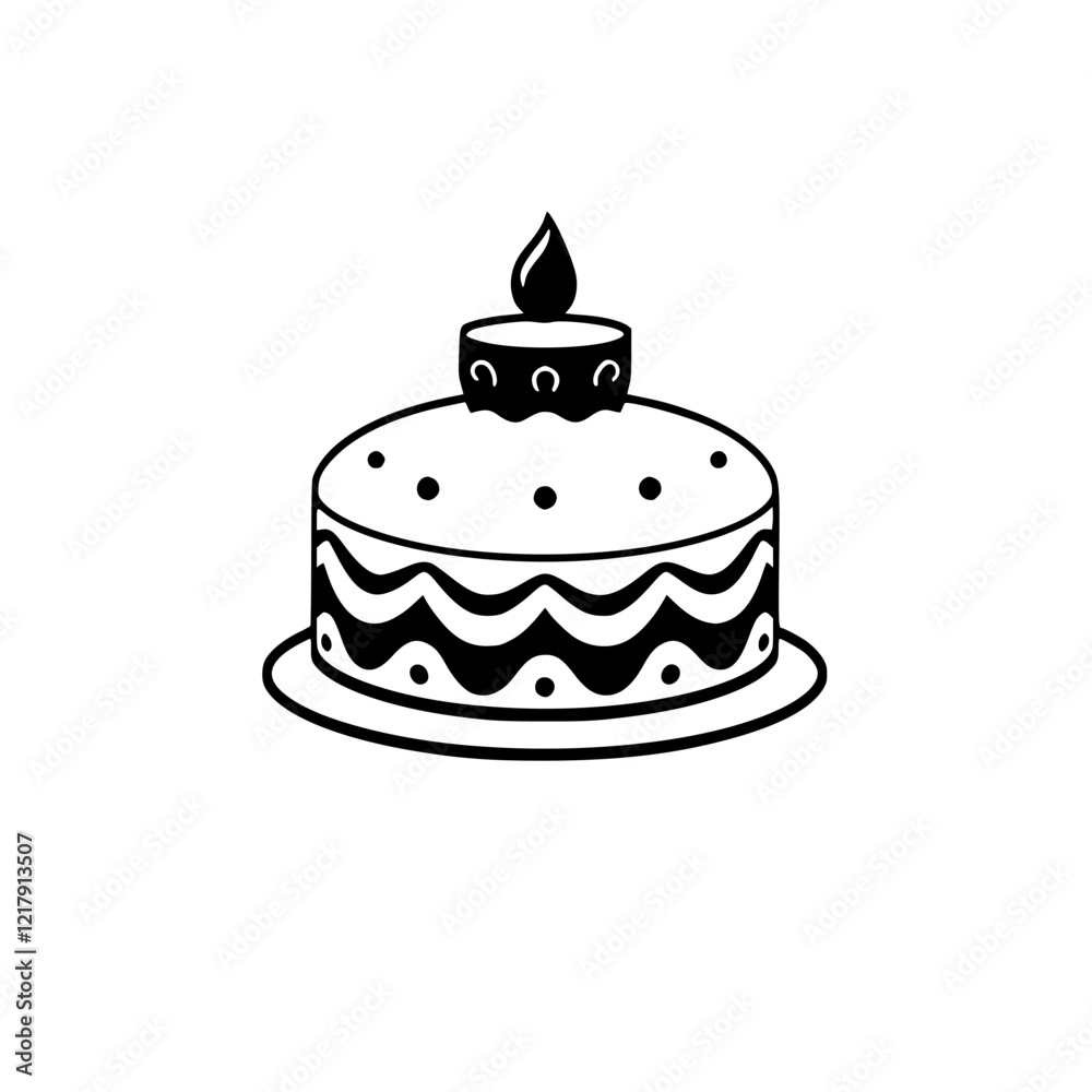 A delightful image of a birthday cake with a single candle, perfect for celebrating special occasions. This simple yet elegant design is ideal for various celebratory purposes. A delightful image of a birthday cake with a single candle, perfect for celebrating special occasions. This simple yet elegant design is ideal for various celebratory purposes.