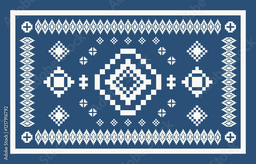 Seamless ethnic pixel pattern in colorful. Tribal vector illustration with Native American style. Design for print fabric and clothing.