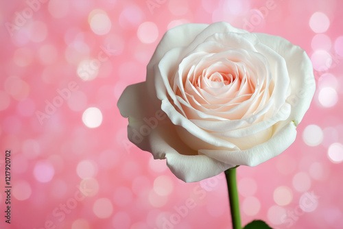 Wallpaper Mural White rose with soft petals and a pink bokeh background creating a romantic and elegant atmosphere  Torontodigital.ca