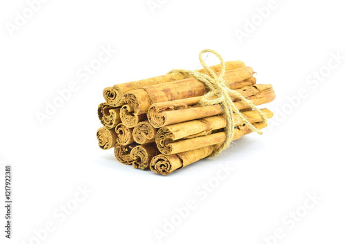 Cinnamon sticks isolated on white background. Cinnamon Ceylon. Spicy spice. Healthy food.