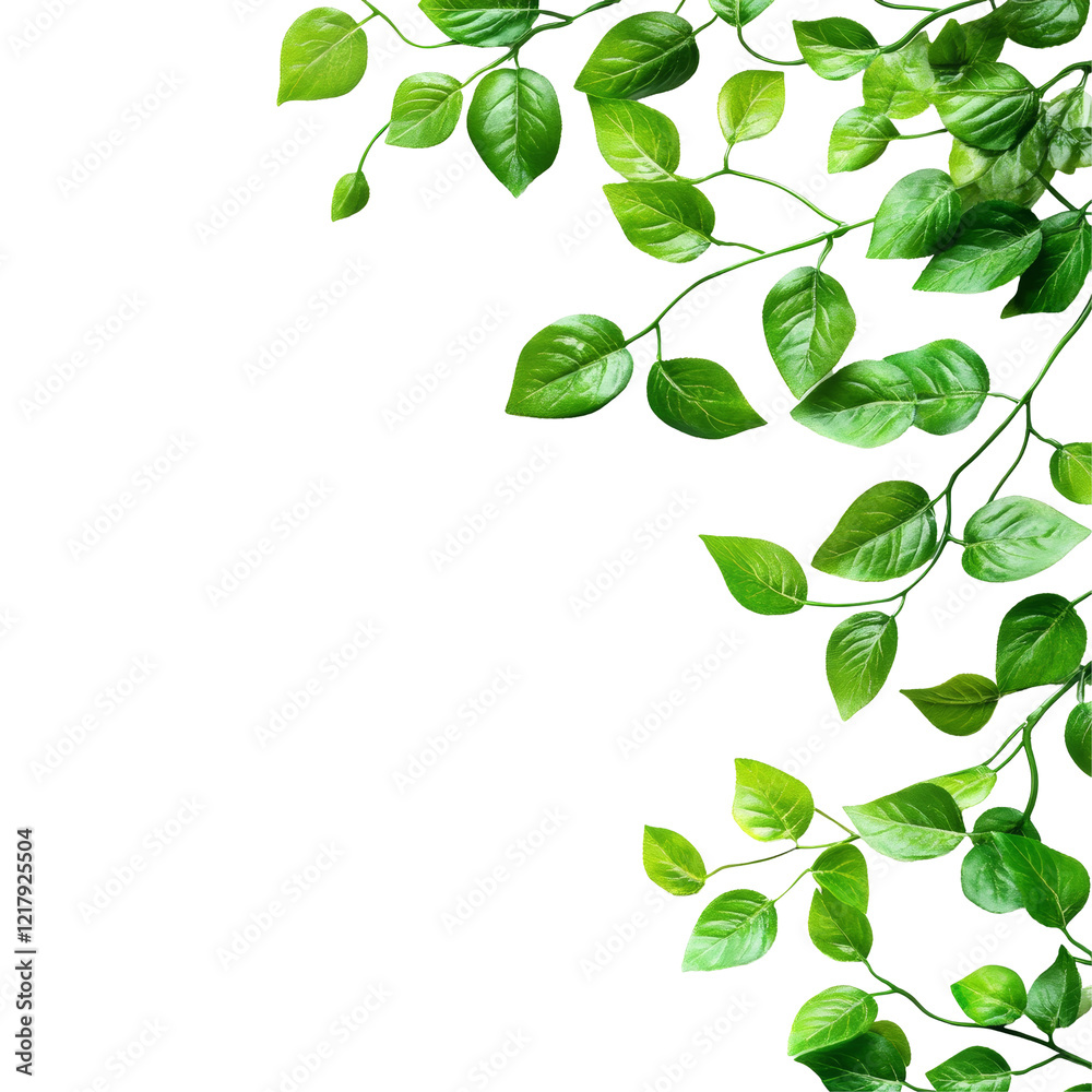 Fresh green leaves cascading on a clean transparent background during daylight hours, fresh green leaves on transparent backgroundfile Fresh green leaves cascading on a clean transparent background during daylight hours, fresh green leaves on transparent backgroundfile