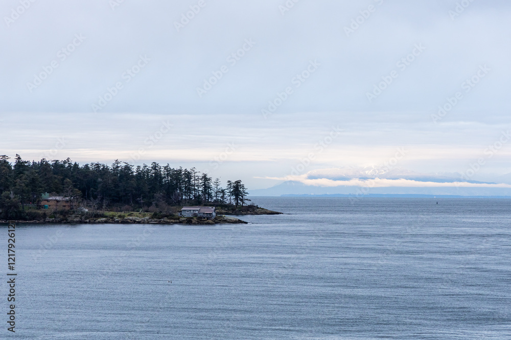 Serene Coastal Scene of Gulf Islands in British Columbia, Canada Serene Coastal Scene of Gulf Islands in British Columbia, Canada