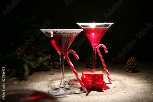 Glasses of tasty red margar...