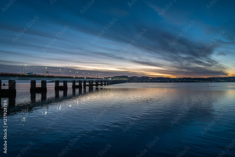 Dundee Scotland waterfront area on a bright winter morning Dundee Scotland waterfront area on a bright winter morning