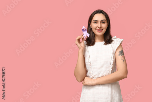 Pretty young woman with lig...