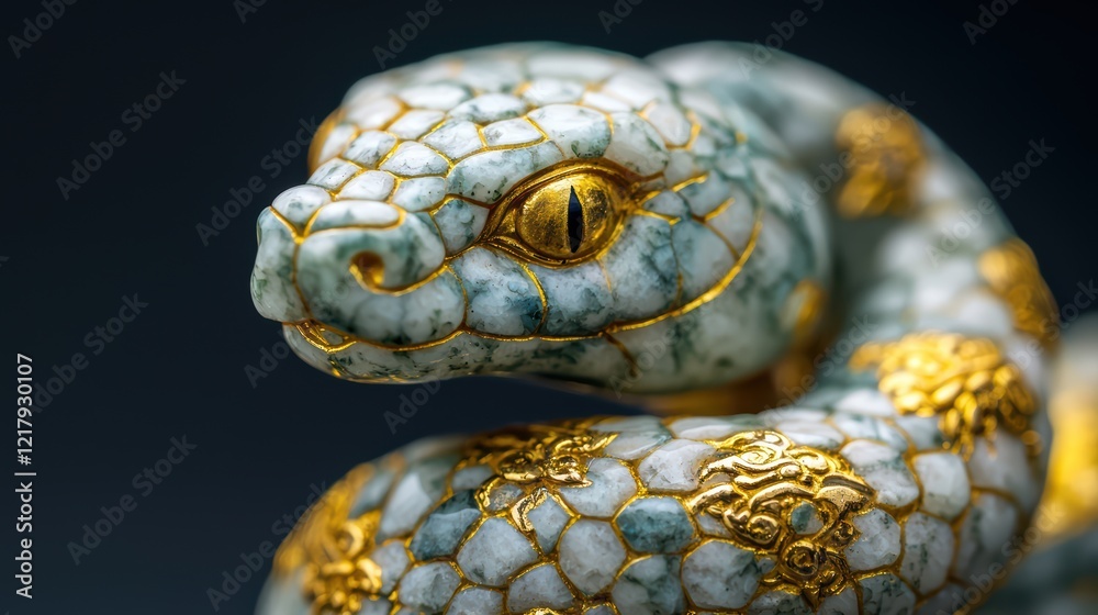 Fototapeta premium Exquisite Decorative Snake Sculpture Crafted Using Fine Materials