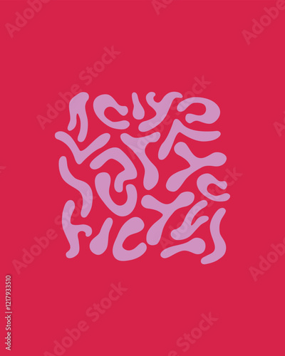 Creative red and pink poster . Modern abstract art design 