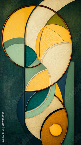 Obraz na płótnie Background of colorful curved shapes with text space w salonie