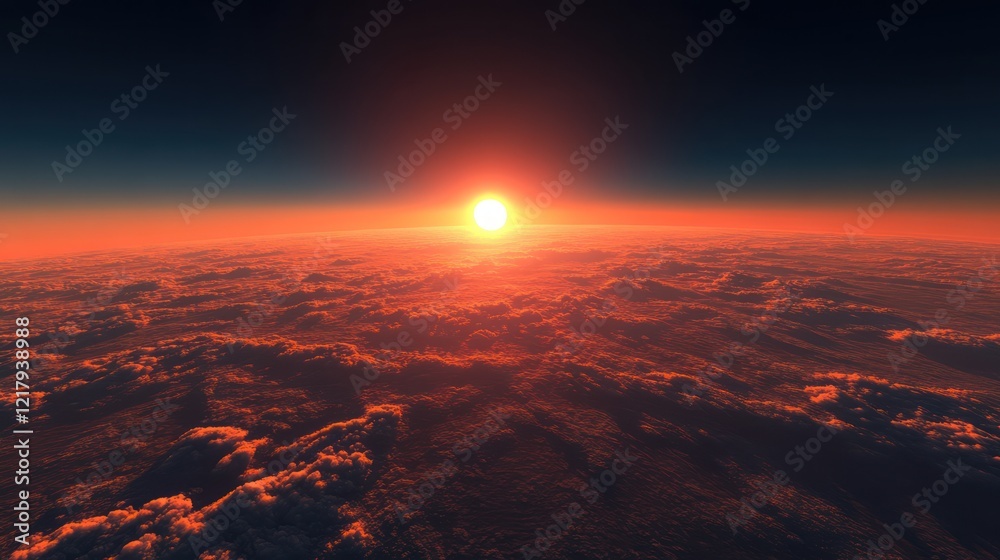 Aerial Red Sunset Cloudscape, Dramatic Sky Aerial Red Sunset Cloudscape, Dramatic Sky