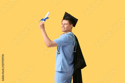 Happy male medical graduate...