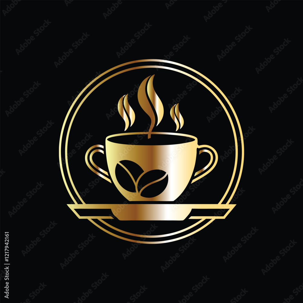 Obraz premium Coffee cup logo design template. Coffee shop, cafe, restaurant, bar, menu, coffee house, cafe, restaurant, bar. Vector illustration.
