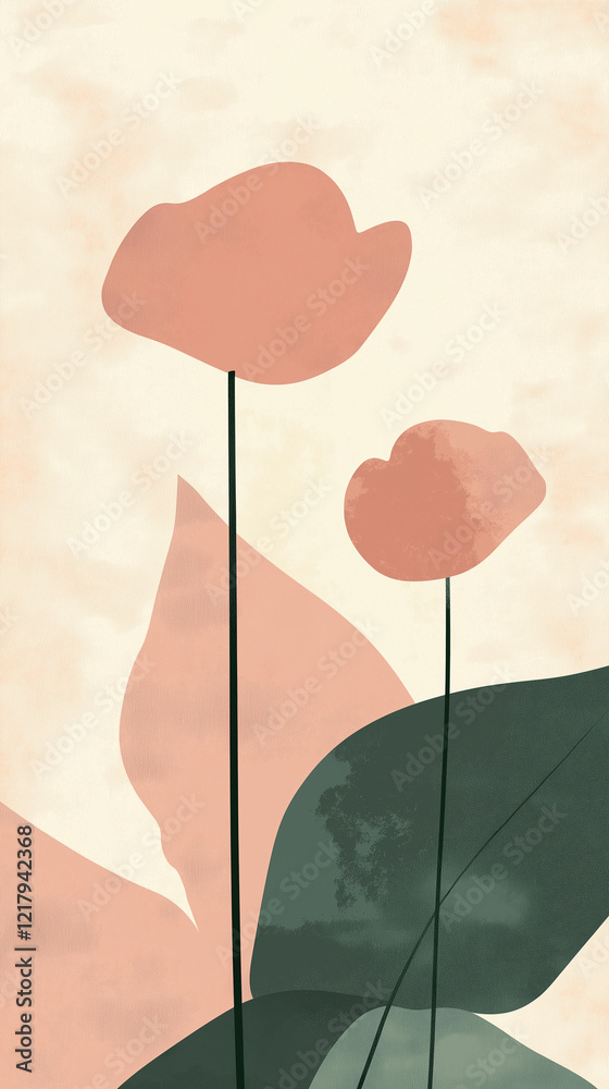 Minimalist background of flowers with copy space
