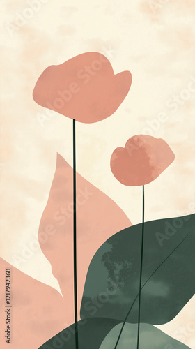 Minimalist background of flowers with copy space